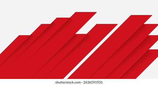 Abstract red and white banner design vector, dynamic sporty horizontal background template for media promotion or web banner	