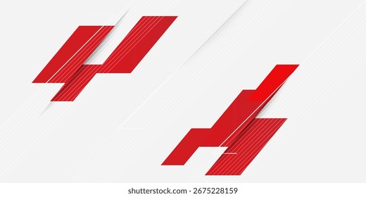 Vector Abstractas del diseño del Anuncio rojo y blanco, Plantilla Horizontal deportiva dinámica del fondo para la promoción de los medios de comunicación o el Anuncio del Web