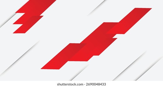 Vector Abstractas del diseño del Anuncio rojo y blanco, Plantilla Horizontal deportiva dinámica del fondo para la promoción de los medios de comunicación o el Anuncio del Web, Ilustración vectorial