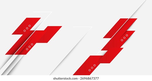 Vector Abstractas del diseño del Anuncio rojo y blanco, Plantilla Horizontal deportiva dinámica del fondo para la promoción de los medios de comunicación o el Anuncio del Web