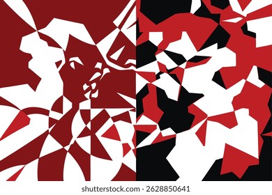 Abstract red white and black geometric design suitable for various design projects