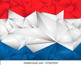 abstract red, white and blue abstract background with triangle shape