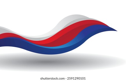 Abstract red white blue wave background design