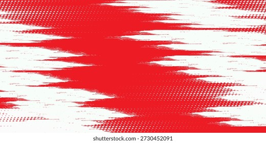 Abstrakte rot-weiße Bürste Wrap Auto Aufkleber Muster. Sportliches Banner farbig rot-weiß Kombinationsfarbe. Grunge-Pinselkunst. Modernes Design mit Grunge-Textur