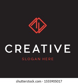abstract red & white colour Z logo design template