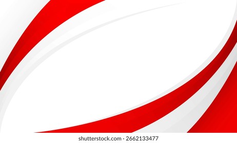 Fundo abstrato das curvas vermelho e branco. Tema de cor da bandeira indonésia moderna. Bandeiras perfeitas para o Dia da Independência, cartazes de celebração patriótica, eventos nacionais, cabeçalhos na web e muito mais