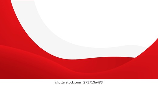 Abstract red and white curve background. Modern dynamic wallpaper. Template banner background for cards, sales, ads, events, web, pages, and others