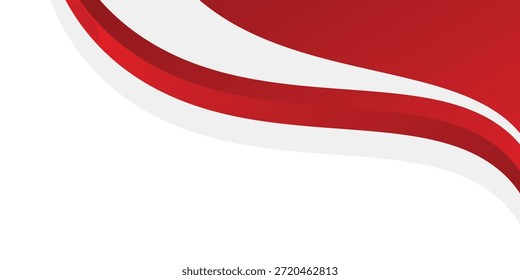 Abstract red and white curve background. Modern dynamic wallpaper. Template banner background 
