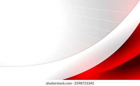 Abstract Red and White Curved Background