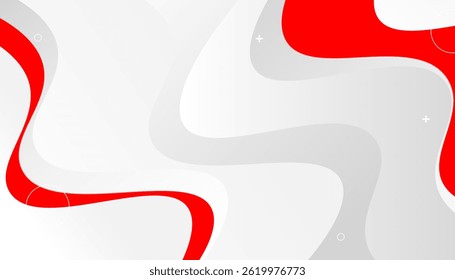 Abstract Red and White Curved Background Design