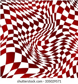 Abstract red and white curved grid vector background