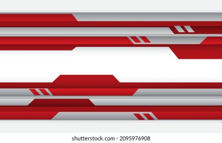 Abstraktes rotes, weißes, geometrisches Design, moderne Technologie, futuristischer Hintergrund, Vektorgrafik.
