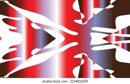 abstract red, white, dark brown and light purple