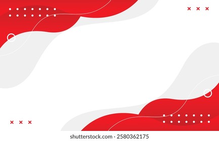Abstract red and white geometric background with fluid wave shapes. Modern dynamic wallpaper. Template banner background for sales, business, ads, events, web and pages