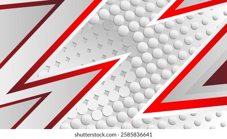 Abstract red and white geometric background with halftone effect. Vector illustration