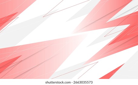 Abstract red and white geometric background. Vector illustration for your design.