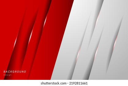 Abstract red white geometric elegant background template design