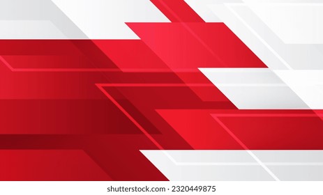 Resumen de fondo de gradiente geométrico rojo y blanco