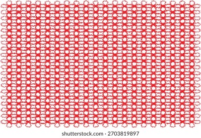 Abstrato vermelho e branco padrão geométrico com uma texturizada, aparência tecida, criando um design vibrante, repetitivo.