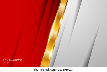 Resumen de fondo de línea de forma geométrica de color rojo dorado futurista