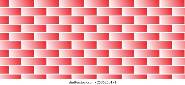 El patrón blanco rojo abstracto de la pared del ladrillo del gradiente en el fondo blanco se puede utilizar.