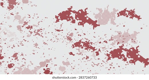 Abstract red and white grunge texture background with distressed peeling paint and horizontal scratches vector illustration.