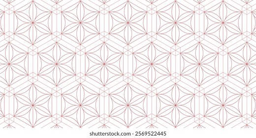 abstract red white line. geometric triangle texture background. Japanese leaf pattern. retro styled concept.