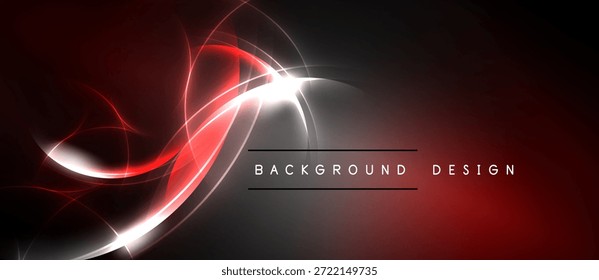 Abstractas líneas rojas y blancas sobre fondo oscuro. Elemento de diseño moderno, adecuado para Anuncios, presentaciones. Impacto visual dramático.