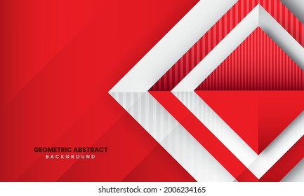 Elegante fondo geométrico. Rojo, gris y blanco. Diseño de plantilla para afiches, banner, fondo, volante, etc. Ilustración vectorial