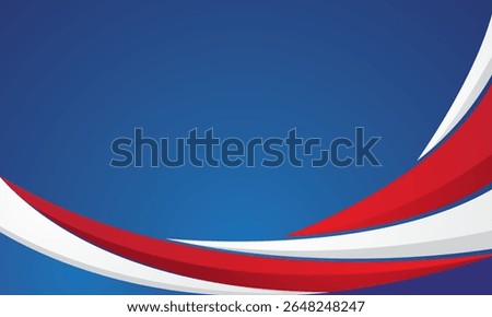 Abstract red white on blue background design