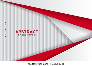 Abstract red and white overlapping layers background a combination 