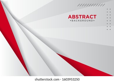 Abstract red and white overlapping layers background a combination 