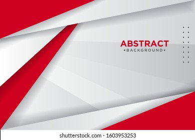 Abstract red and white overlapping layers background a combination 