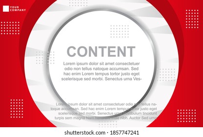 Abstract red and white overlapping layers background a combination with gray silver line texture. Modern concept vector for use element cover, banner, card, Presentation layout design template
