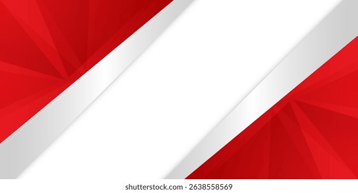 Abstract red and white overlapping layers background a combination with silver texture line decoration. Luxury and premium concept vector design template for use element modern cover, banner, card