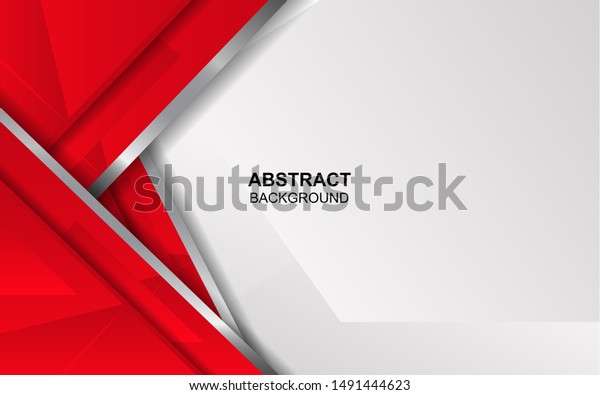 Abstract Red White Overlapping Layers Background Stock Vector (Royalty