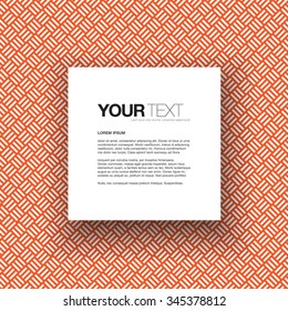 Abstract red and white pattern background with simple white square text box design with your content Eps 10 stock vector illustration