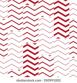 Abstract red and white seamless chevron pattern. Vector background