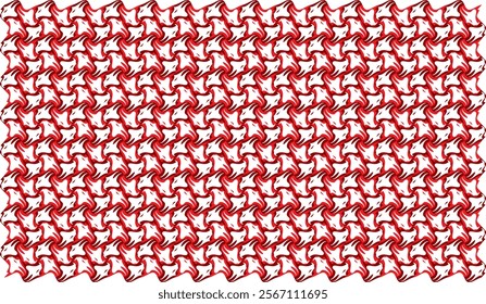 Abstract Red and White Seamless Pattern with Dynamic Interlocking Shapes