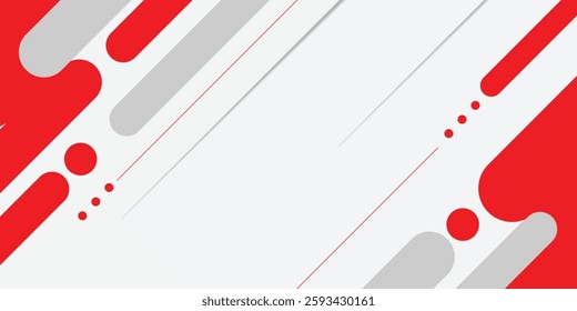 Abstract red and white with stripe line on gradient white background
