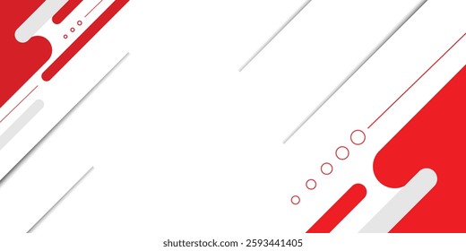 Abstract red and white with stripe line on gradient white background