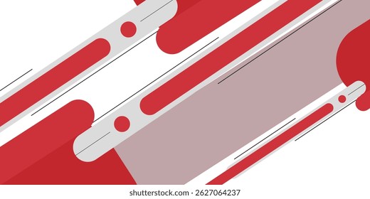Abstract red and white with stripe line on gradient white background