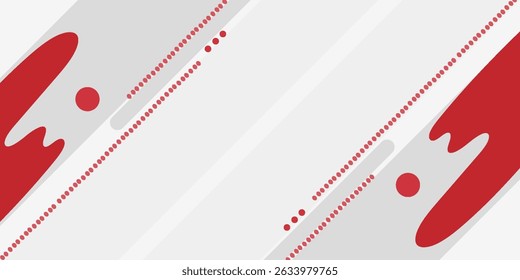 Abstractas rojo y blanco con línea de rayas sobre fondo blanco degradado