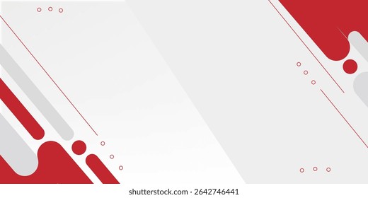 Abstractas rojo y blanco con línea de rayas sobre fondo blanco degradado
