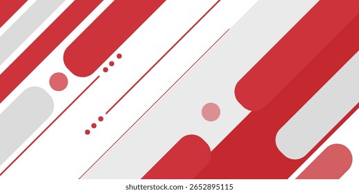 Abstractas rojo y blanco con línea de rayas sobre fondo blanco degradado
