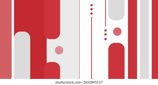 Abstractas rojo y blanco con línea de rayas sobre fondo blanco degradado
