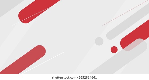 Abstract red and white with stripe line on gradient white background