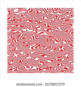 Abstract red and white swirling pattern with organic marbling effect