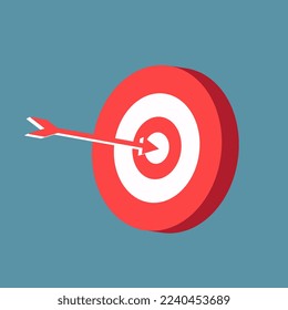 abstract red and white target, goal, aim object in vector illustrations. the target for archery sports or business marketing goal concepts