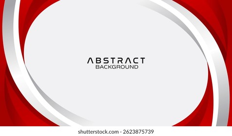 Fundo de tecnologia vermelho e branco abstrato. Design moderno da tampa de fundo da paisagem branca vermelha. Tecnologia de fundo de cor vermelha geométrica. Modelo para brochura, impressão, anúncio, revista, cartaz, website